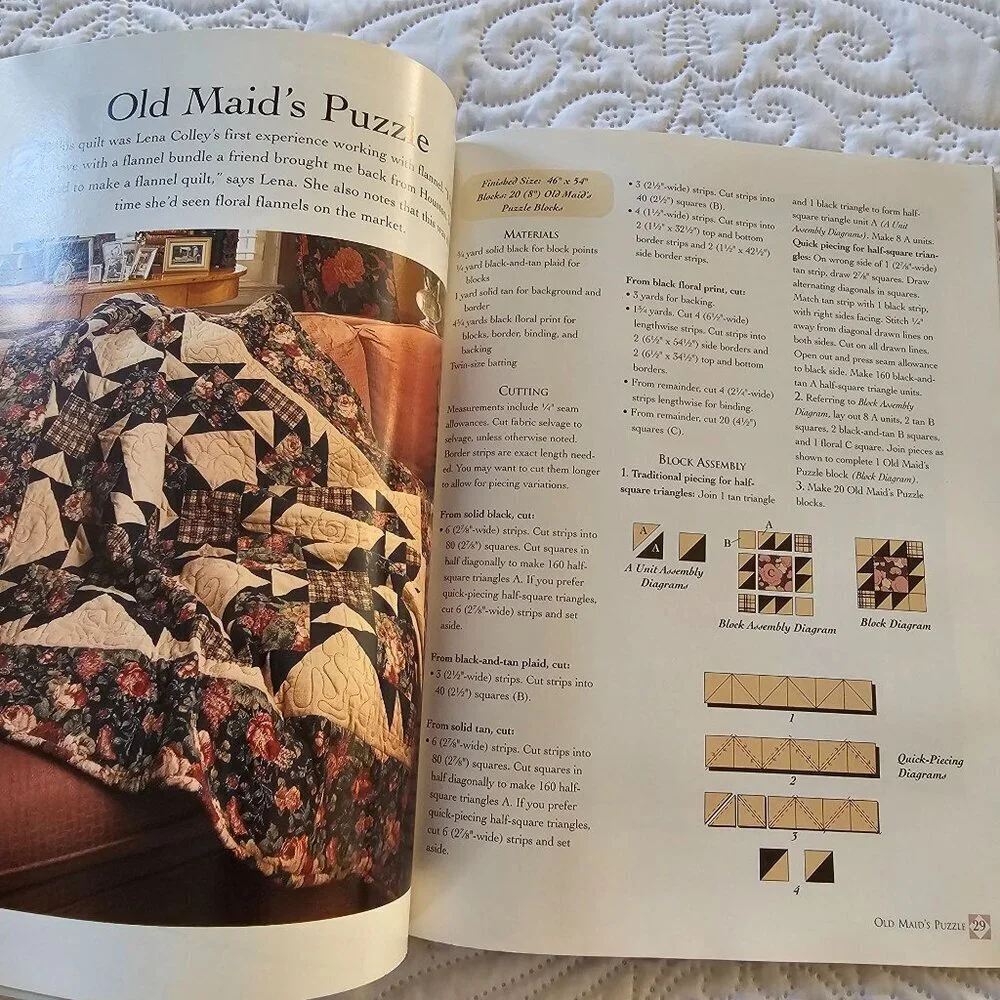 Quick Cozy Flannel Quilts By Leisure Arts 1999 Softcover 48 Pages